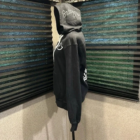 Sport Tek Women’s Black Graphic Hoodie Lace Front Salty on Hood Size XS - Picture 7 of 9